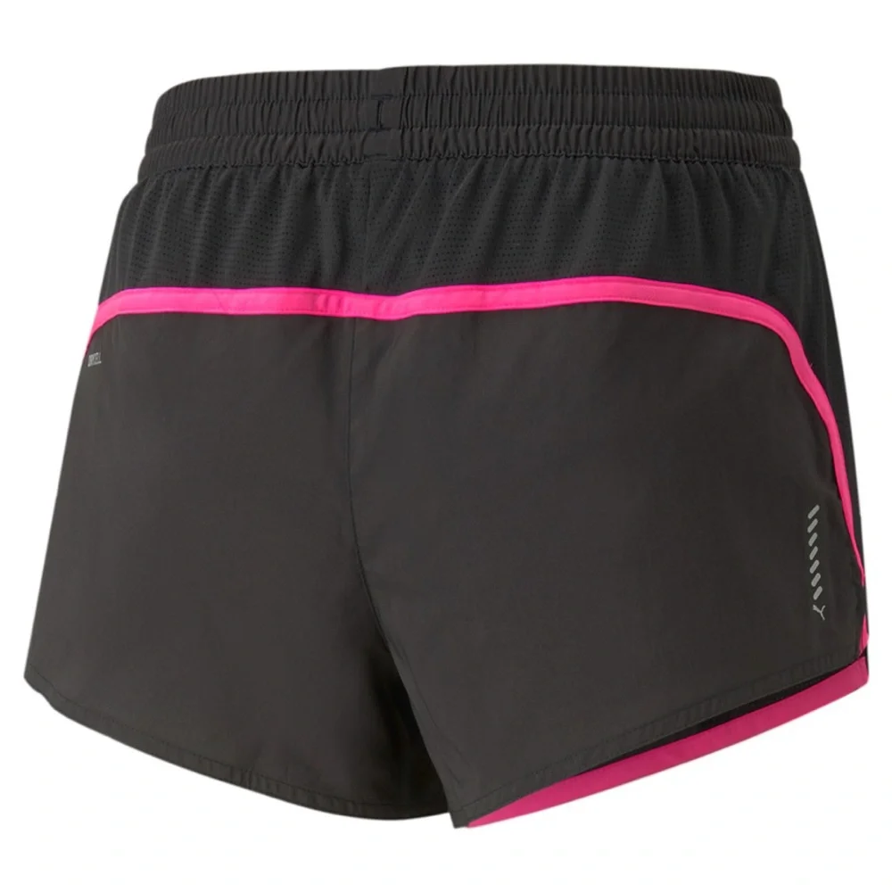 Puma XL Women's Run Favorite Velocity 3-Inch Shorts Black and Pink NWT
